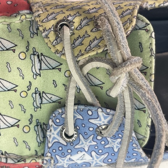 Sperry + Vineyard Vines Topsider Women's nautical Multi Color Boat Shoes Size 9 - Picture 8 of 12